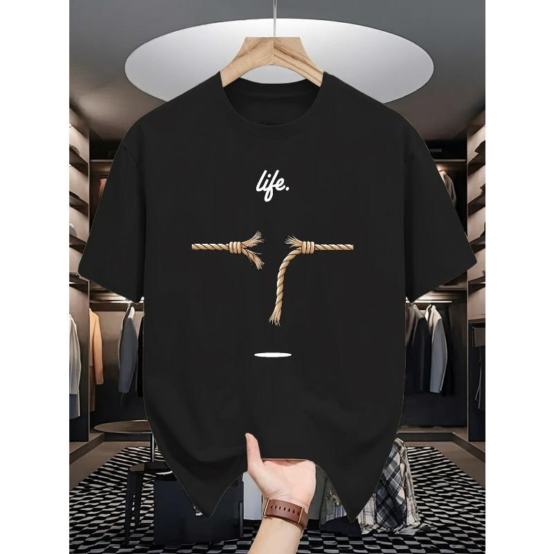 Европейские размеры 0320 LIFE Мужские летние футболки с коротким рукавом, Модные и трендовые мужские лонгсливы с принтами