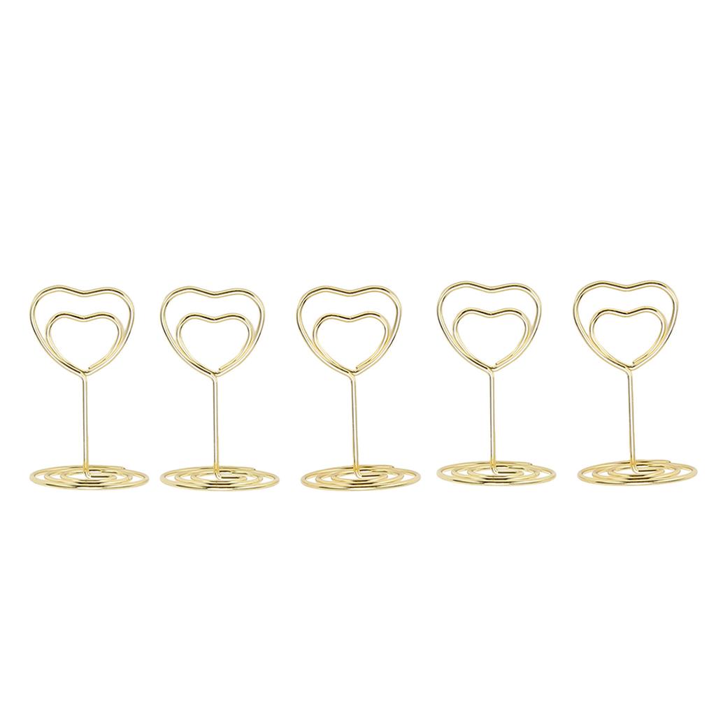 25Pcs Table Number Stands Heart Shaped Stable Base Sturdy Metal Place Card Holder for Wedding Party Office