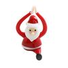 Santa Claus Yoga Glass Ornament Desktop Art Figurine Healthy Humorous Holiday Decor Glass Art Ornament