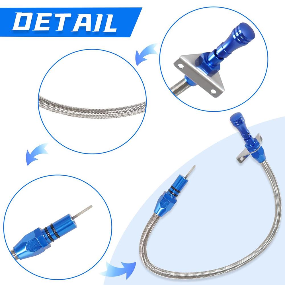 Щуп трансмиссии Нержавеющий армированный шланг Гибкий щуп трансмиссии для Chevy GM TH350 TH400 SBC BBC