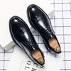 Korean Version of Glossy Pointed Business Leather Shoes Men's British Fashion Solid Color Dress Derby Shoes Black Versatile Lace-up Leather Shoes