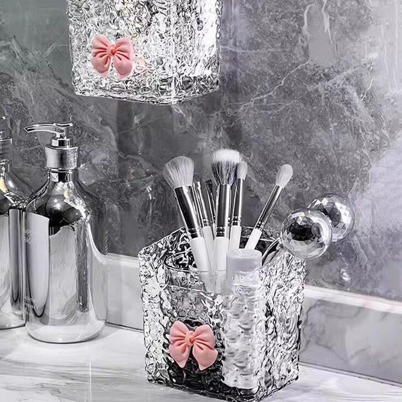 Держатель зубной пасты без пробивного отверстия, настенный органайзер для кистей для макияжа, полка для хранения, ящик для хранения в ванной комнате, сливной ящик