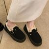 2024 Новые зимние плюшевые теплые туфли Botas De Mujer, модные классические замшевые туфли с круглым носком, повседневные женские туфли-лоферы на плоской подошве для вечеринок