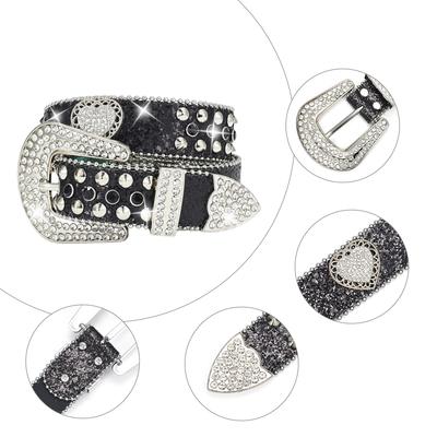 Ремень с пряжкой-стразами для всех возрастов BlingBling Пояс с пайетками Крутой Западный Пояс с Рисунками Пояс для Уличных Танцев на Талию для Джинсов