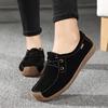Spring Large-size Women's Shoes Single Leather Soft Sole Beans Shoes Casual Shoes Flat Sole Comfortable Mother's Shoes