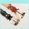 Minimalist Pu Leather Belt For Women With Alloy Pin Buckle Casual Office Style