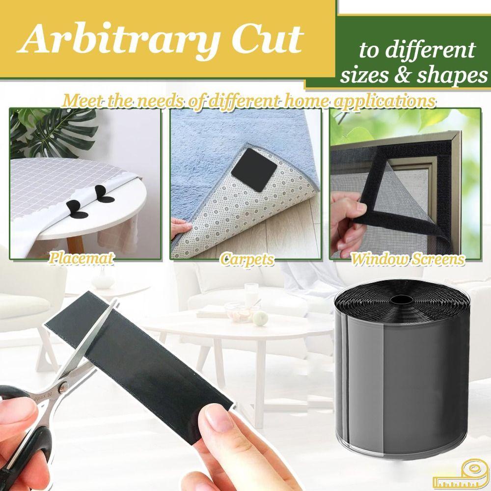 Heavy Duty Fastener Tape Strips with Adhesive Black Double Sided Hook Loop Rolls  Patio Cushions