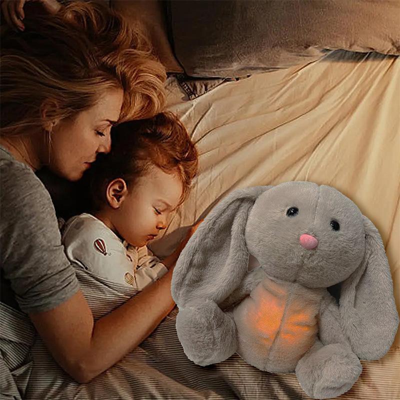Дышащий кролик снимает беспокойство плюшевая сенсорная игрушка для взрослых детей имитация кролика кукла мягкий электронный питомец со светомузыкой подарок
