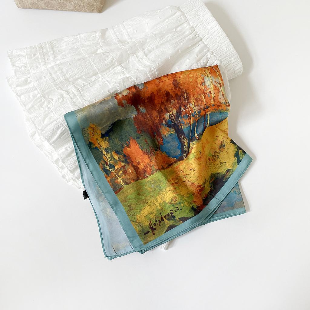 53 Satin Chiffon Silk Scarf Silk Silk Scarf Versatile Spring And Summer Temperament Decorative Scarf Silk Scarf Square Scarf Advanced Sense