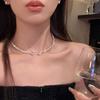 Модное колье-колье со стразами и сердечком для женщин, простое ожерелье с открытым воротником, ювелирные аксессуары