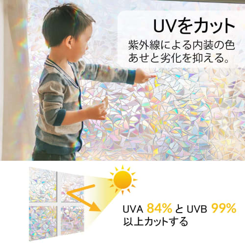 Rabbitgoo Window Film, Privacy Sheet, Stained Glass Window Film, Water-Repellent, UV Protection, Shatterproof, Window Film, Privacy Screen (Distant Fi