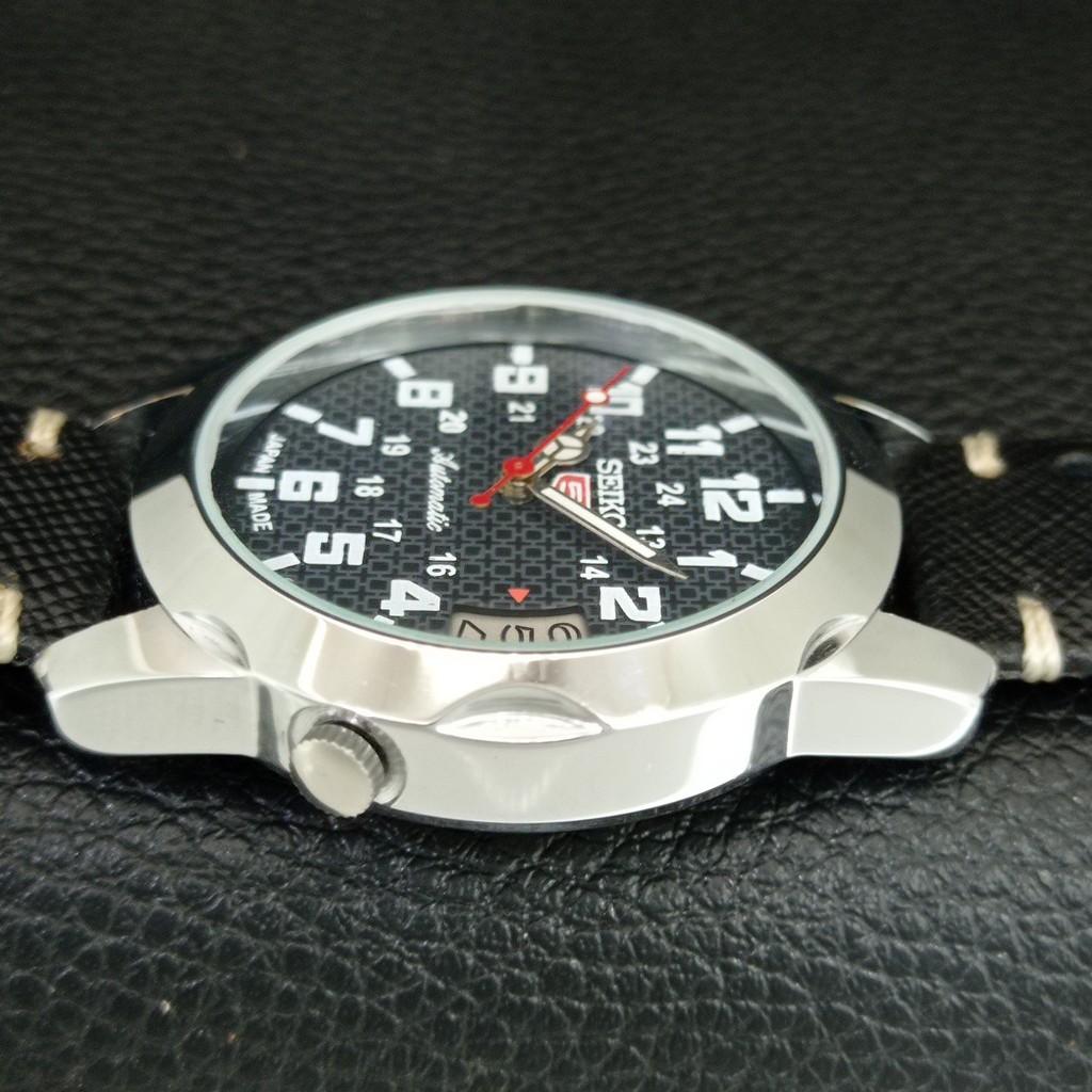 SEIKO 5 AUTOMATIC VINTAGE REFURBISHED JAPAN MENS BLACK DIAL WATCH a446635-1