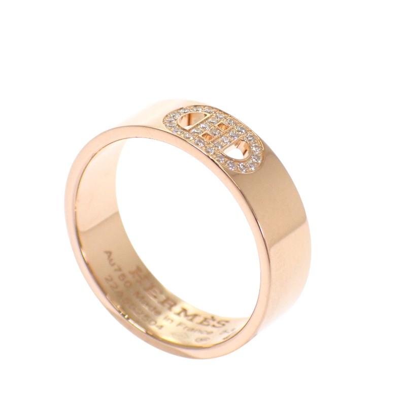 HERMES  H115601B #13(JP Size)  ring K18 Pink Gold Women