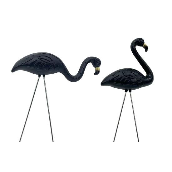 2Pcs/Set Simulation Flamingo Garden Stake Decoration Weather-proof Indoor Outdoor Yard Lawn Patio Pathway Glow-in-the-dark Skeleton Flamingo