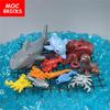 Набор MOC Кирпичи Рыболовная сеть Морские Животные Дельфин Маленькая Акула Тюлень Кит Образовательные Строительные Блоки Игрушки Подарки для Детей