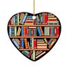 Heart Shaped Christmas Ornament Acrylic Bookshelf Xmas Tree Hanging Decorations 2D Flat