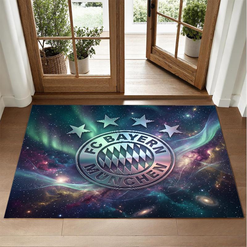 Bayern Munich Design Crystal Velvet Rug Soft Decorative Mat for Bedroom Entrance