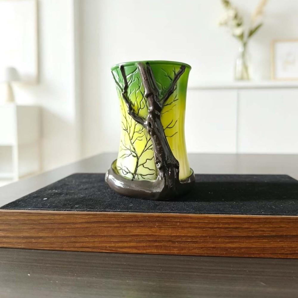 Glowing Night Light Forest Tree Silhouette Desk Lamp Candle Holder Table Lamp Halloween