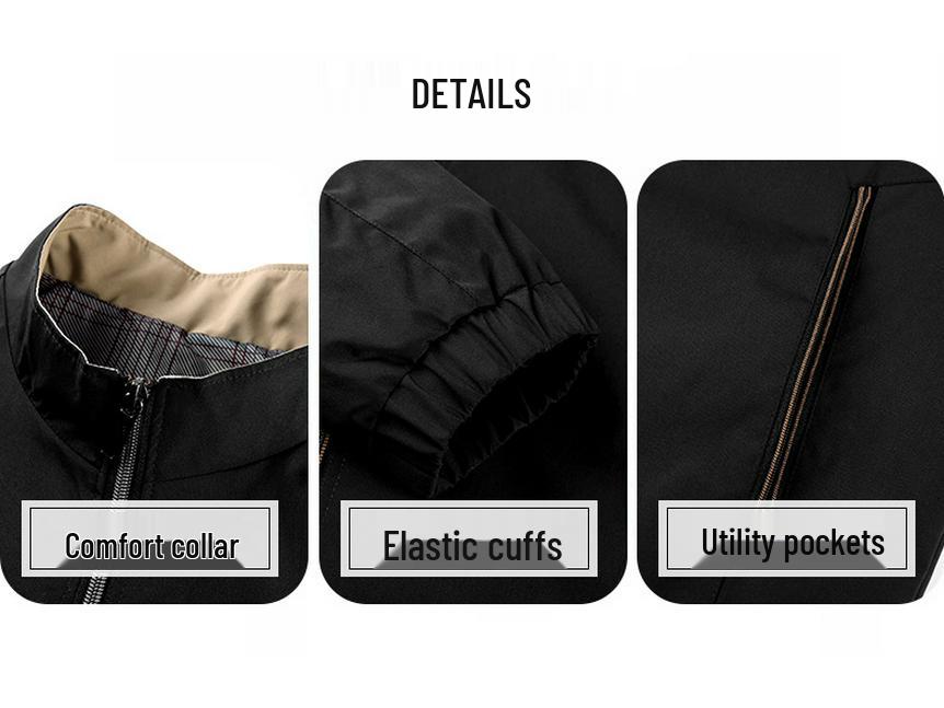2024 Spring/Autumn Stand Collar Executive Jacket for Men - Business Casual Zhongshan Style for Dads