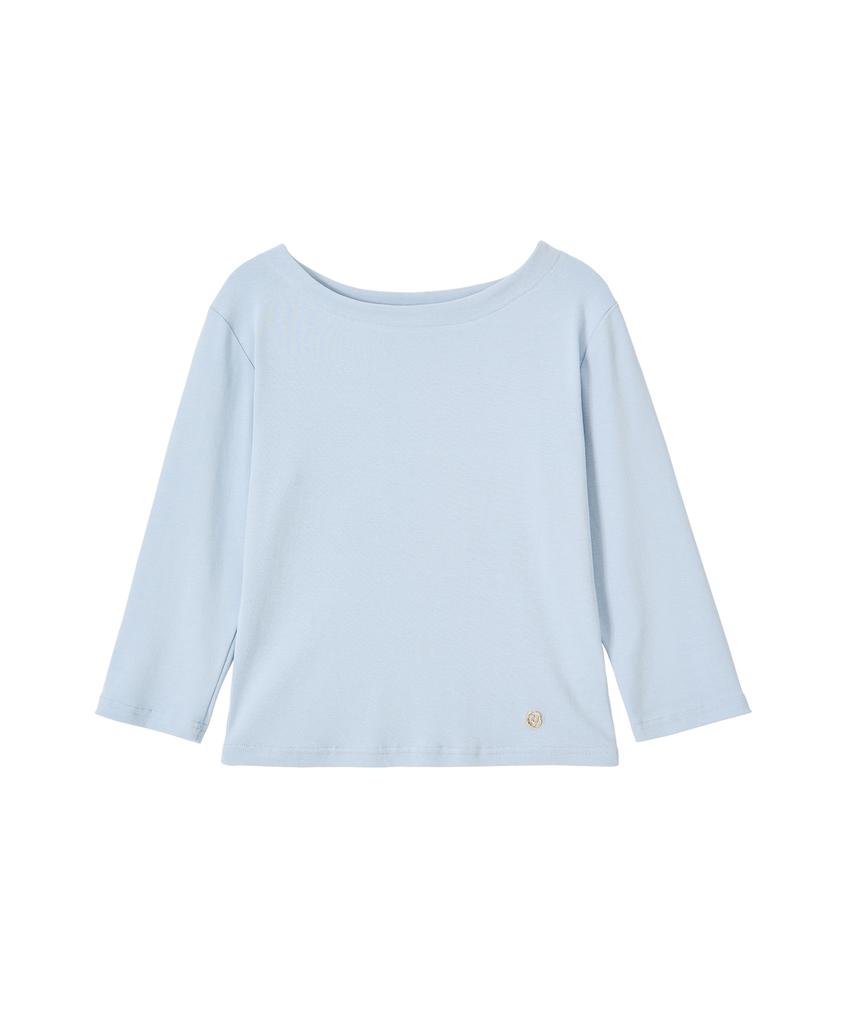 SALON DE YOHN Boat Neck Classic Tee_ Blue