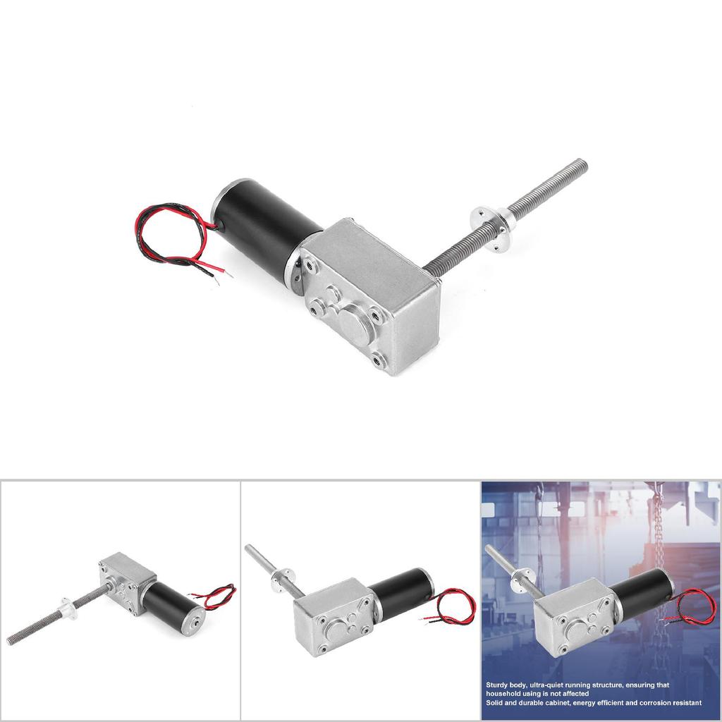Motor Worm Gearbox High Torsion 8mm Screw Shaft with Flange for Electric WindowReduction Ratio 200