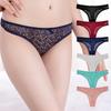 Sexy Ladies Thongs T-Back G-Strings Underwear Women Floral Lace Low Waisted Panties Knickers Transparent 6 Pcs/lot
