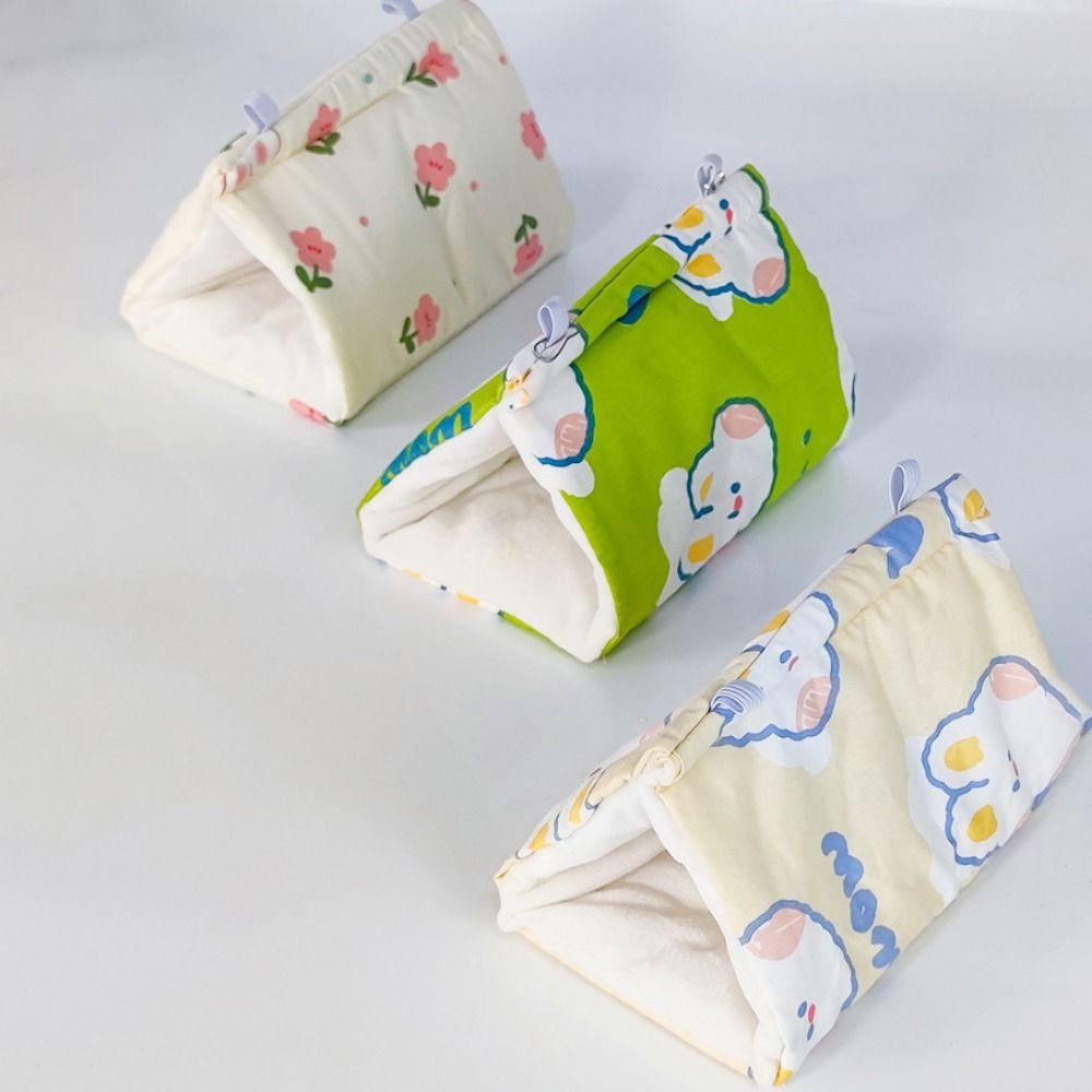 Мягкий теплый гамак в виде попугая, мультяшное треугольное хлопковое гнездо, переносная кровать для сна домашних животных