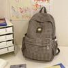 Japanese Retro Plaid Backpack for Women - Lightweight Autumn/Winter Bag for Middle and High School Girls
