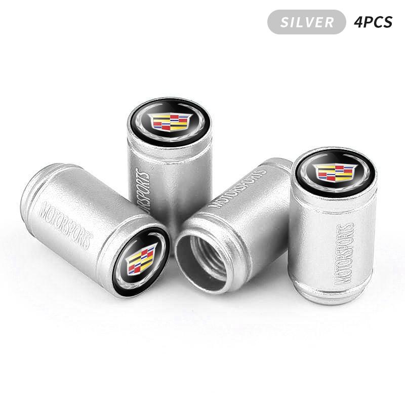 AABHR1 4Pcs Tyre Valve Cover Metal Car Tire Wheel Stem Air Valve Cap for Cadillac ATS BLS CT4 CT5 CTS EXT ESCALADE SRX XT4 SLR XTS