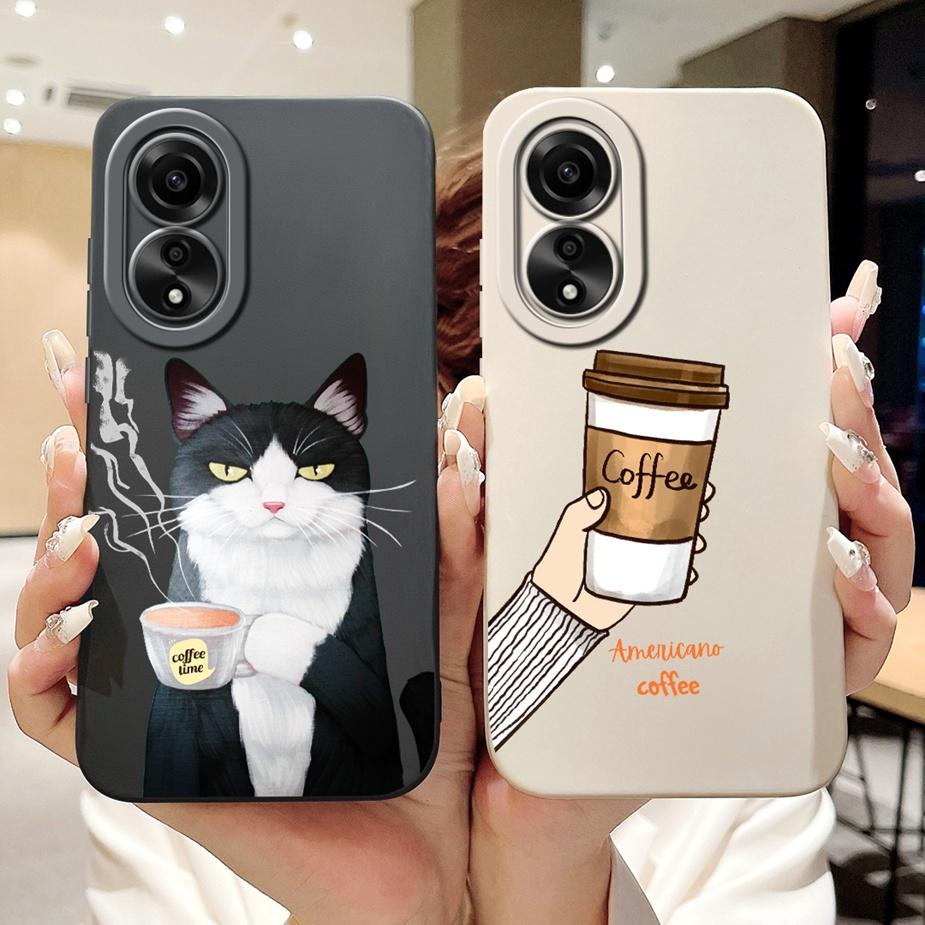 Чехол для Oppo A78 4G CPH2565 Новая Мода Конфетный Расписной Задний Чехол Ударопрочный Чехол для Телефона Для Oppo A78 A 78 OppoA78 4G Мягкие Fundas