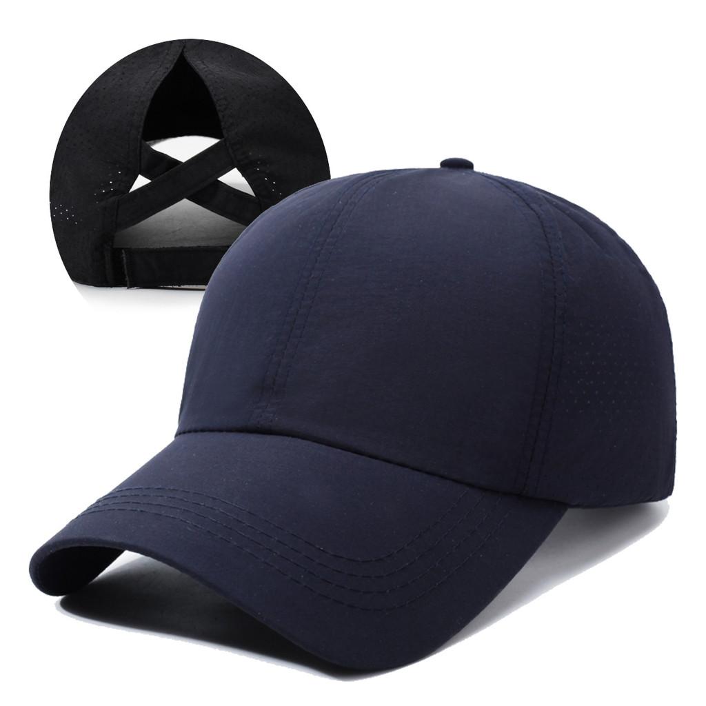 Summer Cap Baseball With Breathable Mesh Cross Design And Solid Color Daily For