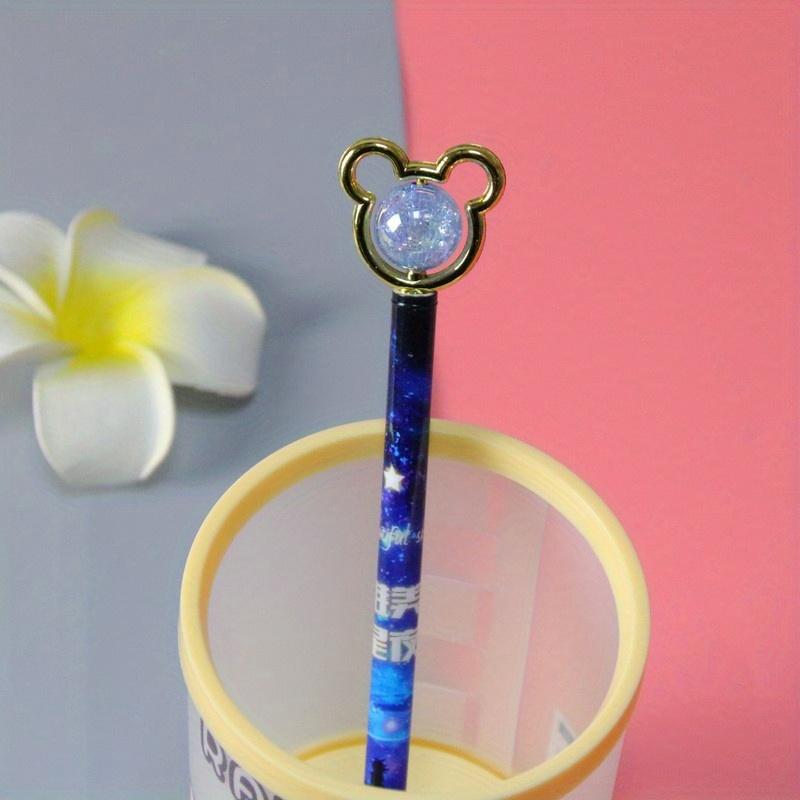 Возвращение в школу, 10 шт. 0,5 мм креативная гелевая ручка с кристаллом в виде медведя, красивая ручка с колпачком в виде звездной ночи, симпатичная канцелярская ручка на водной основе