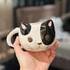 Мультяшная Кошка Животное Керамическая Забавная Кружка С Ручкой Для Кофе Молока Воды, Фарфоровые Кружки Для Завтрака Посуда Подарок