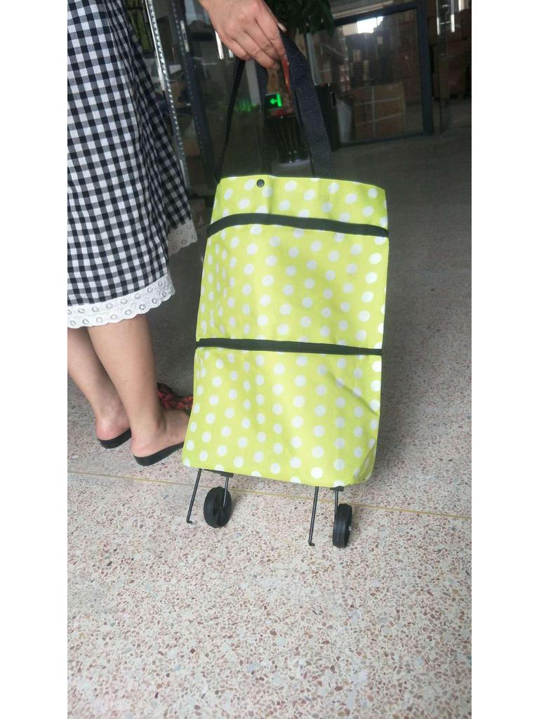 Складная полиэстеровая тележка для покупок на колесах - Портативная сумка-тележка