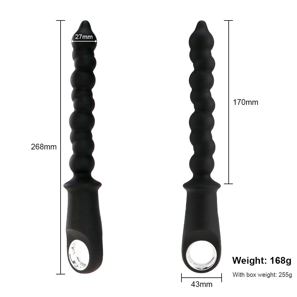 Удлиненный вибратор, анальные бусины, перезаряжаемая через USB анальная пробка, 10 скоростей, вибрация, стимуляция точки G, секс-игрушки для взрослых и геев для мужчин