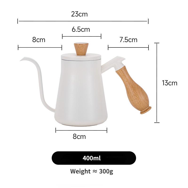 Ручной кофейник, утварь, нержавеющая сталь 304, небольшой чайник с длинным горлышком, ручка из цельного дерева, устойчивая к ожогам, с функцией впрыска воды