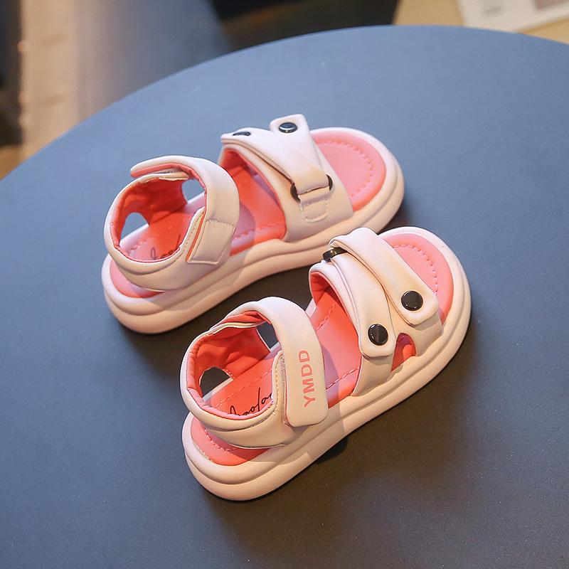 2024 Детские летние сандалии с открытым носком, мягкая подошва, повседневная школьная обувь для девочек, модные универсальные детские и мальчиковые пляжные нескользящие сандалии