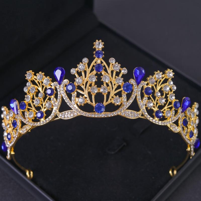Baroque Vintage Princess Queen Bridal Crown Headwear Crystal Tiara For Women Wedding Crown Hair Dress Accessories Jewelry Crown