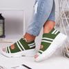 Fashion Women Sandals 2024 High Heels Platform Women Shoes Summer Female Flats Knitting Slip On Peep Toe Casual Women Sandals