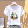 (Asian Size) Graphic Tee T Clothing Cactus Plant Trend Cute Casual Fashion Print Female Casual  Women's Top Lady Short Sleeve T-shirt