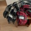 New Atmosphere Scarf Women's Winter Warm Soft Imitation Cashmere Plaid Shawl College Style Scarf