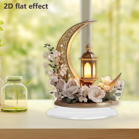 Акриловый лунный замок Yousheng, украшение 2D, плоский полумесяц, мечеть, дворец, настольная вывеска, праздничная вечеринка, домашний офис, гостиная, спальня, украшение рабочего стола