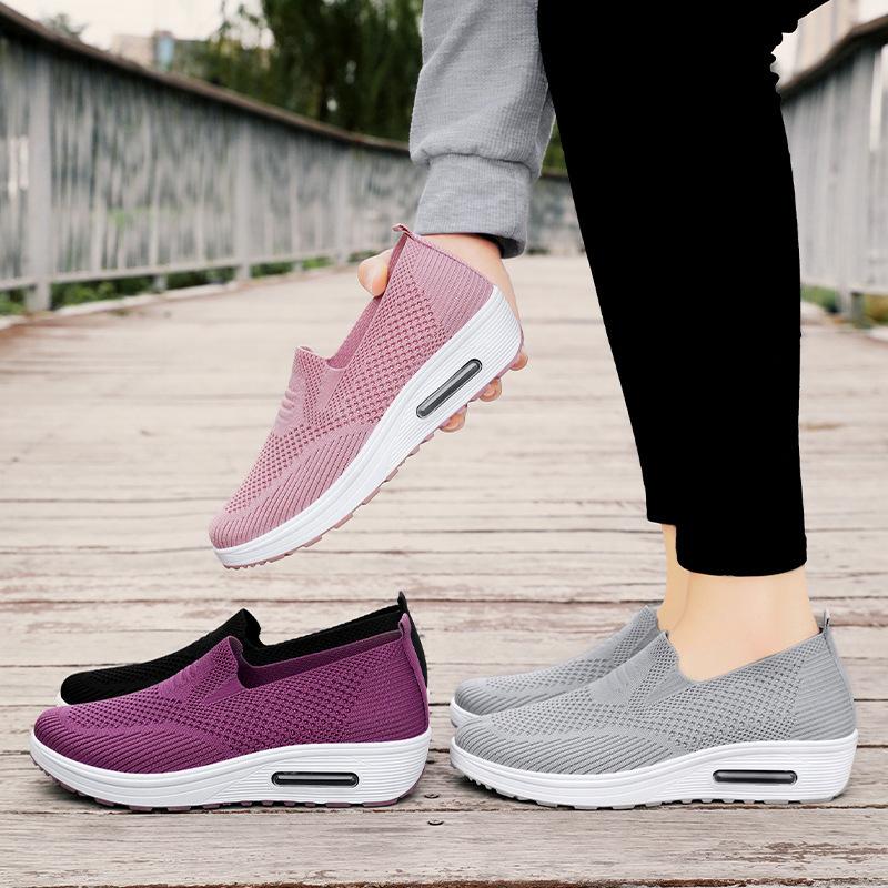 Туфли женские летние новые повседневные туфли на платформе дышащие и увеличивающие высоту туфли на воздушной подушке женские туфли с одной педалью