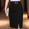Versatile Solid A-line Skirt - 2024 Summer High Waist, Iron-free TR Fabric