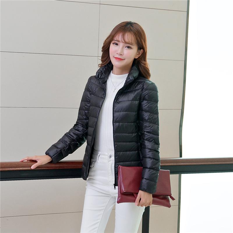 Women's Simple Down Solid Color Women's Stand-up Collar Women's Clothing Light Down Jacket Women's Plus Size