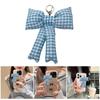 Elegant Checkered Phone Bag Charm Stylish Bowknot Bag Pendant Phone Accessory Cotton Material Suitable for Everyday Use
