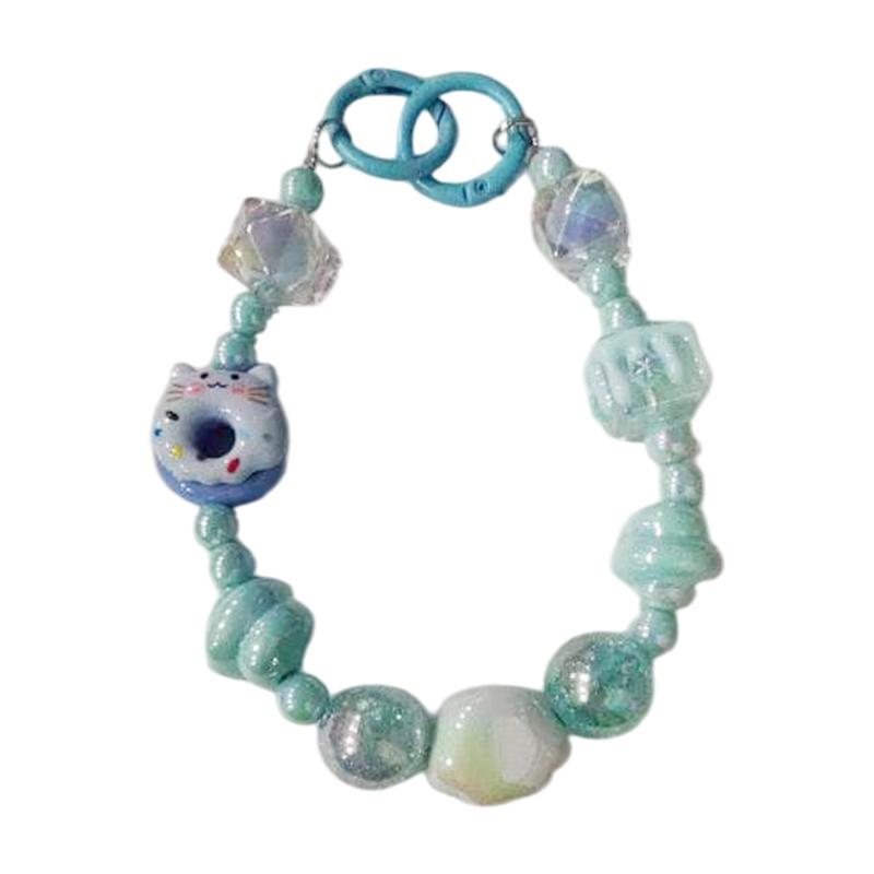 Мультяшный пончик с бисером в виде животного, брелок для телефона, чехол для телефона с защитой от потери, подвеска, сумка, украшения, аксессуары