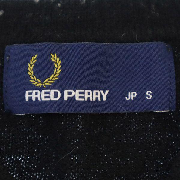 Fred Perry Вышивка в одну точку Свитер с длинным рукавом и V-образным вырезом S вязаный Женский Б/у