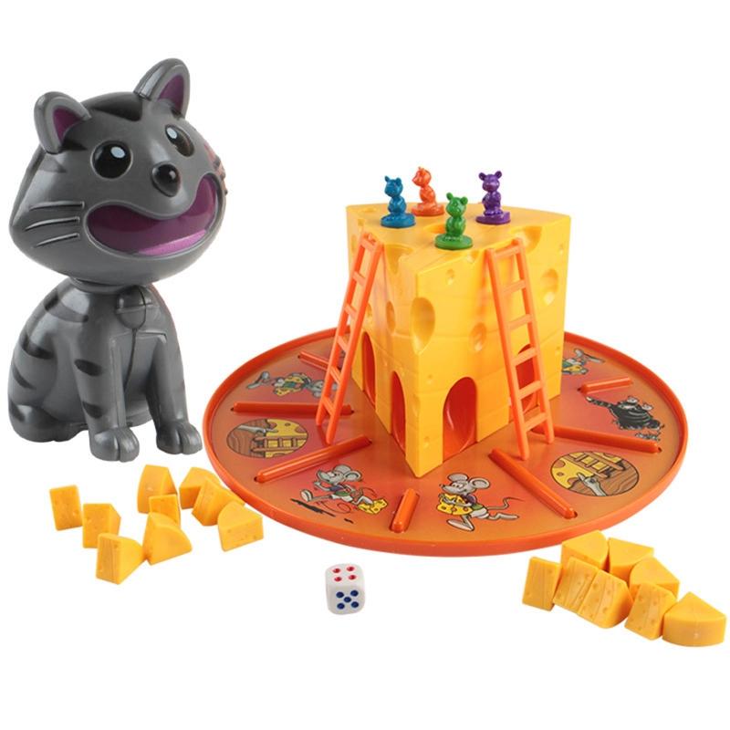 Classic Cats and Mouse- Cheese Board Game - 4 Pieces Mice,Kids Interaction To