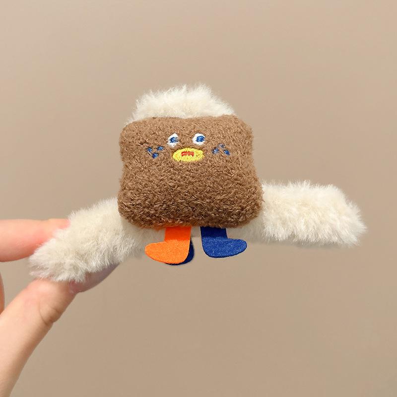 Мультяшный плюшевый зажим-краб для волос женский большой зажим с высоким уровнем чувства заколка для волос осень и зима зажим-акула для волос на затылок милый головной убор